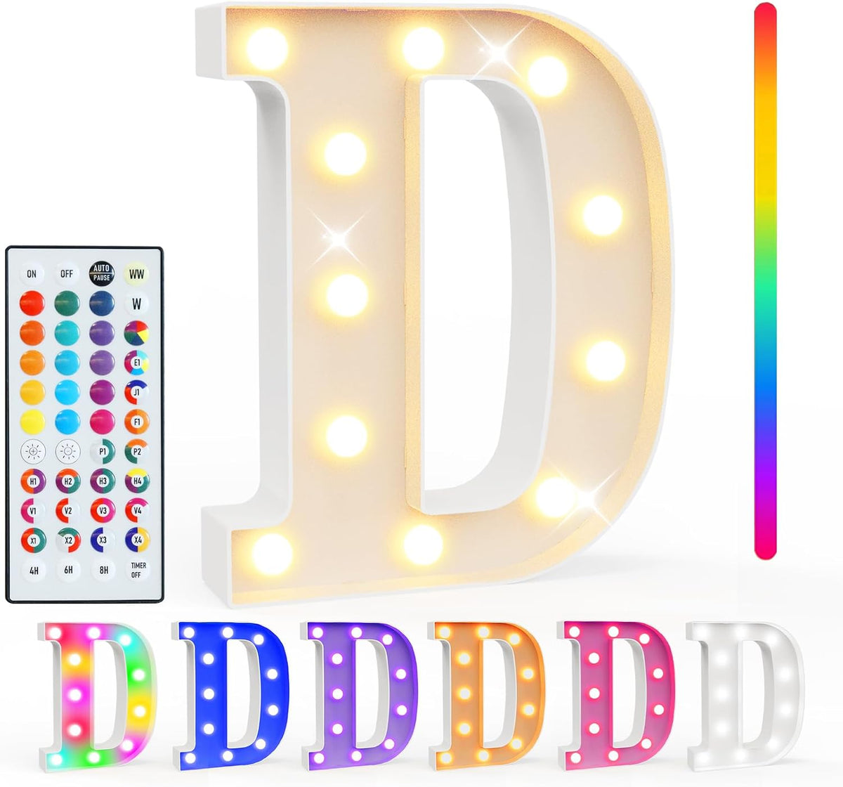 Pooqla Colorful Light Up Letters with Remote, Upgraded 35 Colors LED Marquee Letters, RGB Lighted