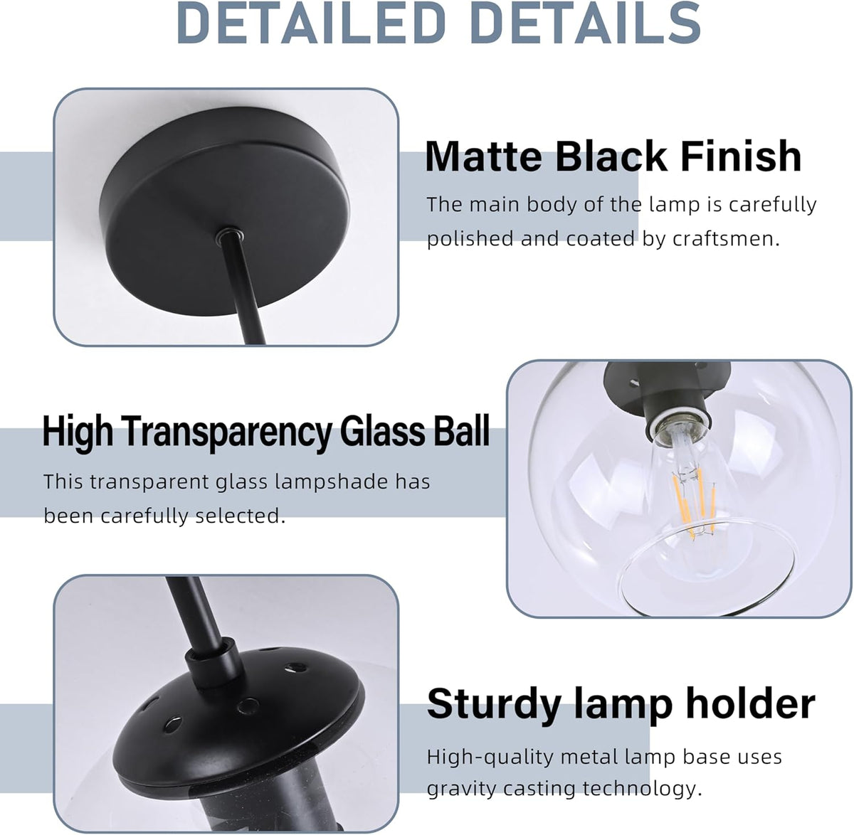 Black Semi Flush Mount Ceiling Light Fixture with Clear Glass Light Fixture Mid Century Light