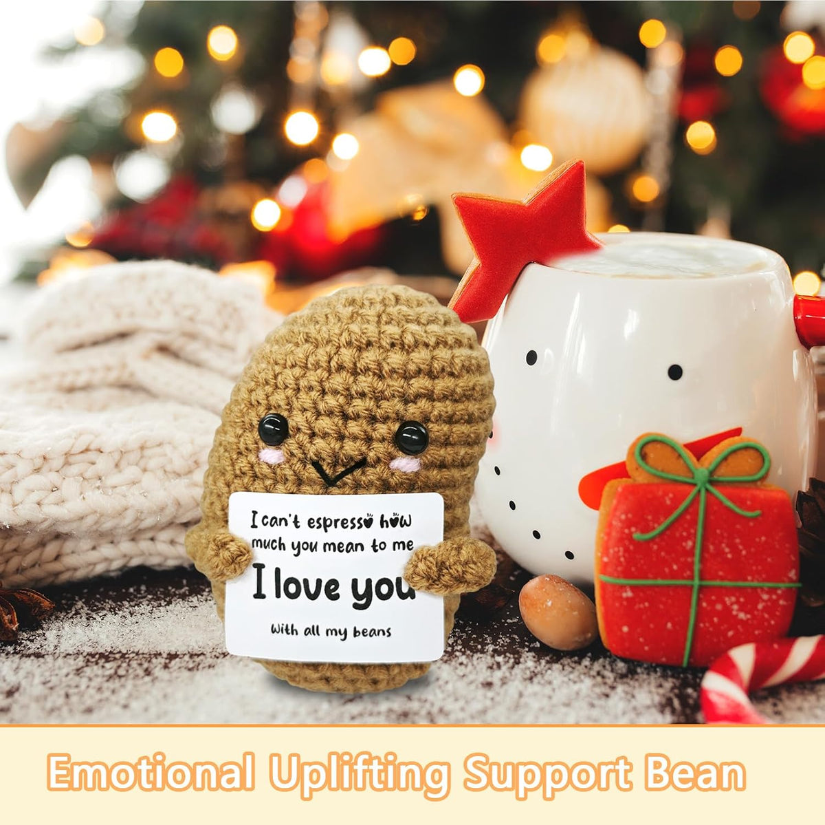 Handmade Crochet Beans-Charming Gift for Coffee Lovers!Barista Birthday Present,Cozy Emotional
