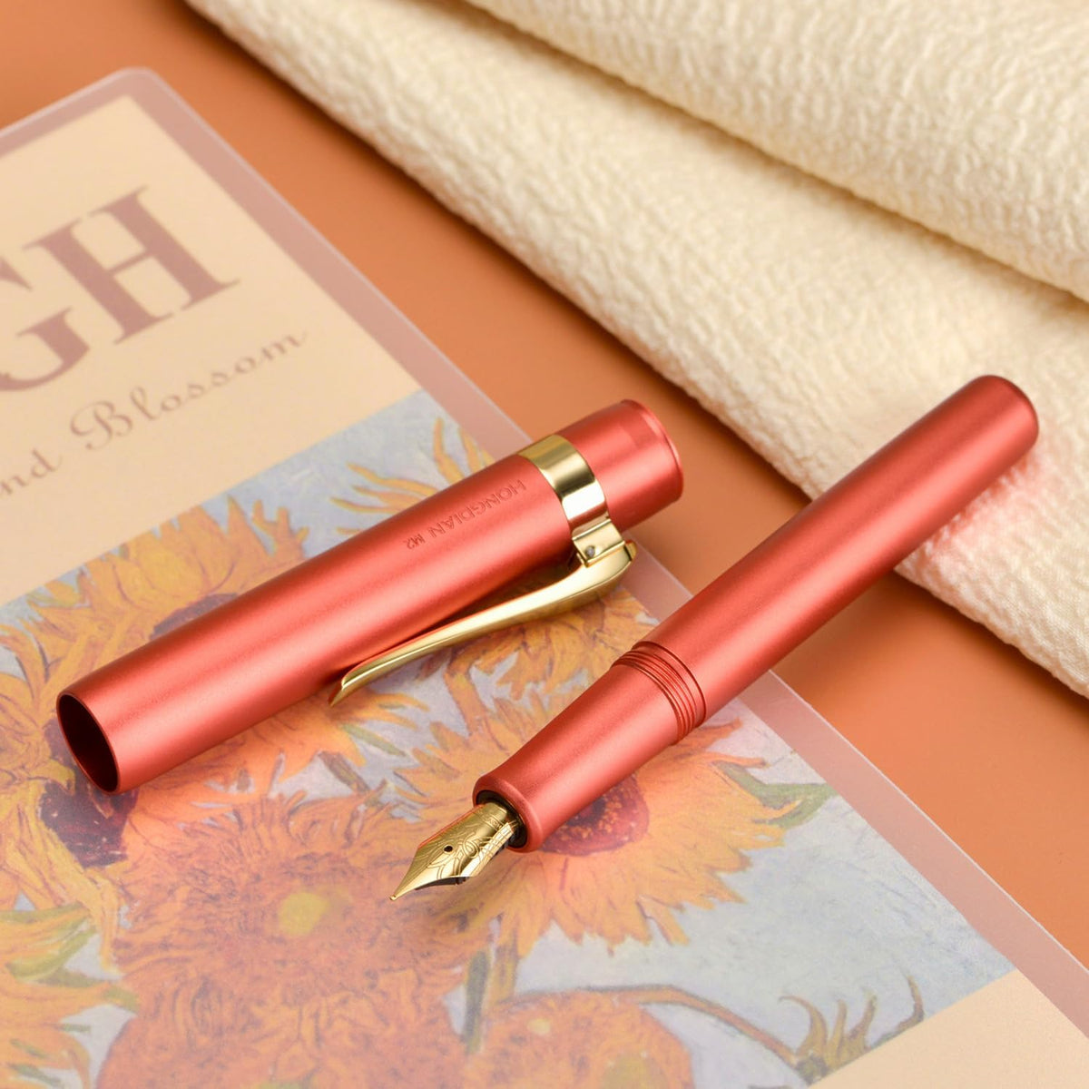 Hongdian M2 Black Forest Mini Fountain Pen, Medium Soft Golden Nib & Sleek Shape Aluminium Short