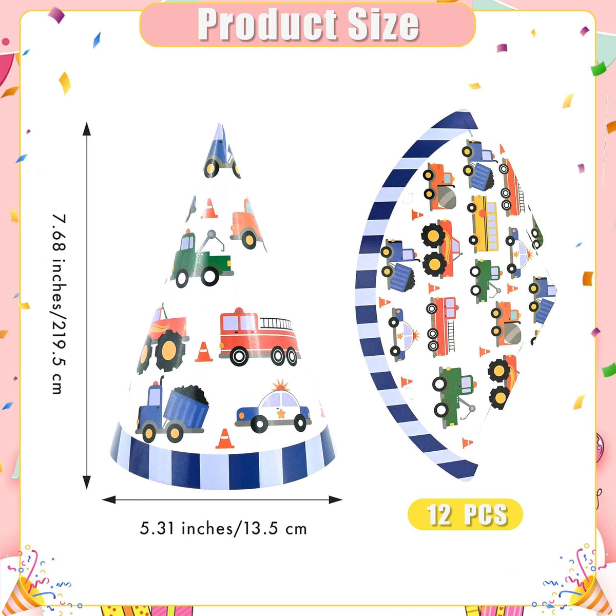 CANREVEL 12 PCS Party Hats for Kids and Adults, Party Headwear, Happy Birthday Hats, Birthday Party