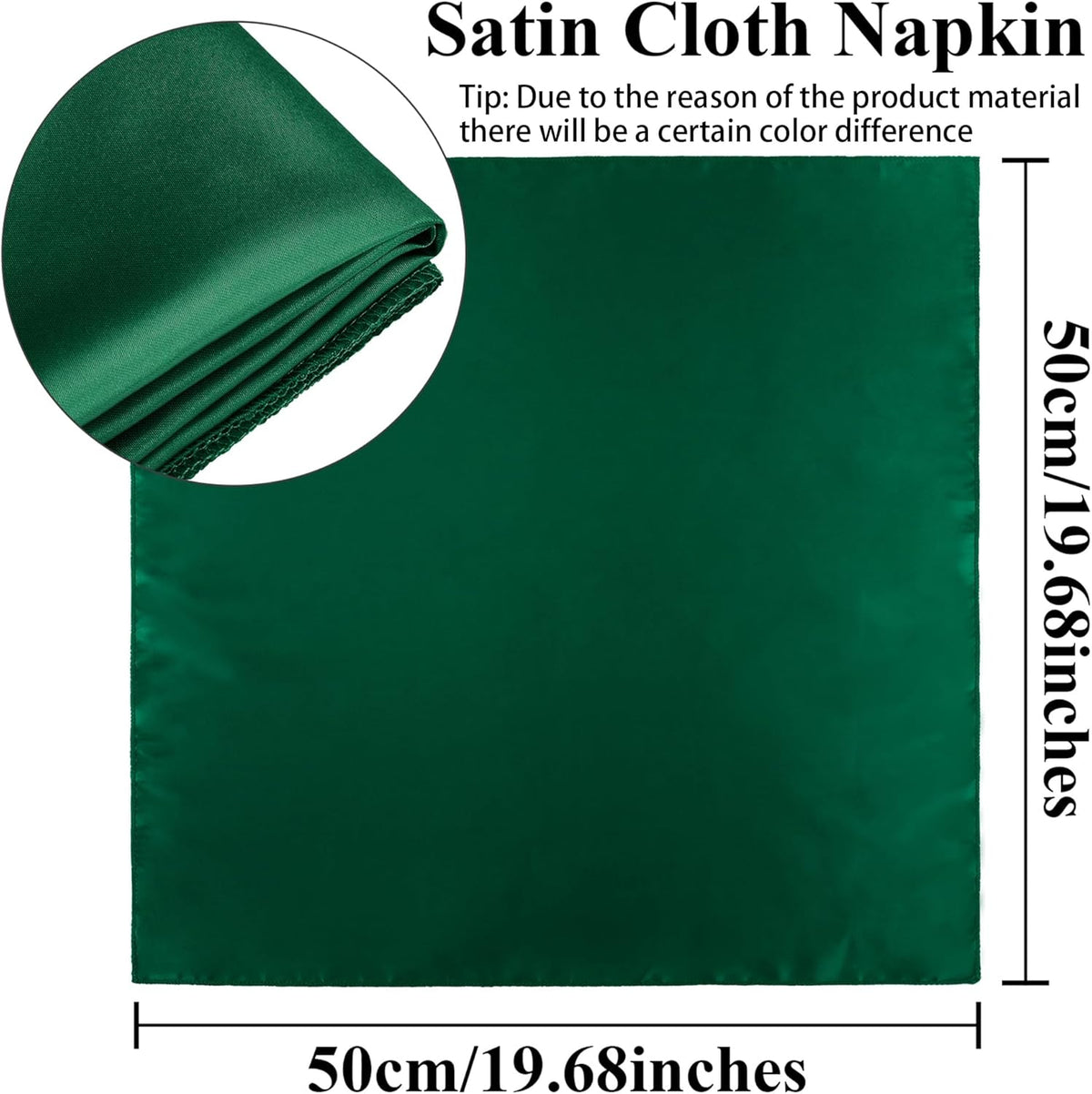Aneco 12 Pieces Satin Napkin Square 20 x 20 Inches Dinner Napkins Weddings Party Napkin Soft Table