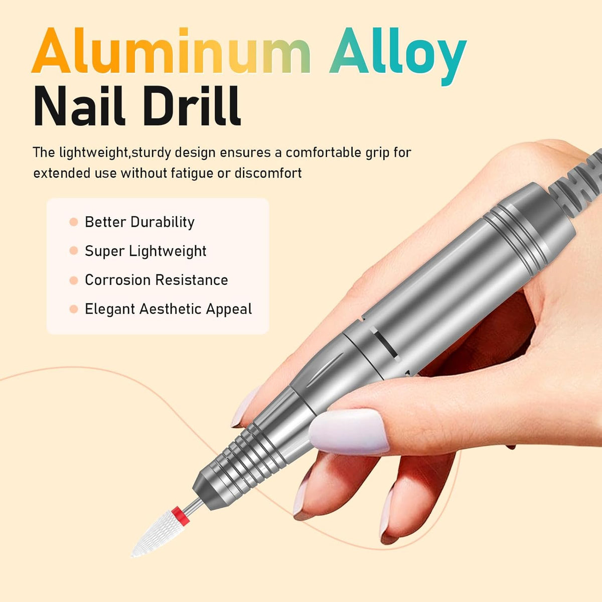Portable Nail Drill Electric File: 35000RPM Professional Rechargeable Nail E File Machine,for