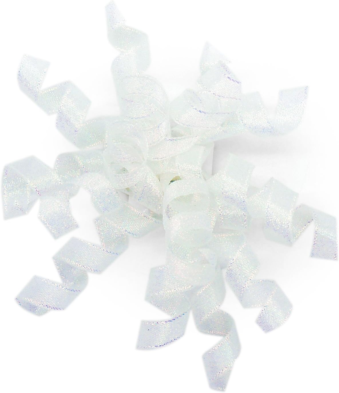 CT CRAFT LLC Iridescent Pearl Metallic Burst Curly Ribbon Bow 4" Wide x 6 Counts Gift Wrapping