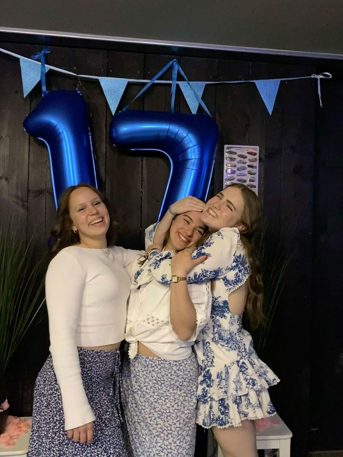 Digital Number 7 Night Blue Birthday Balloon 40 Inch, Foil Balloons for 7 17 27 70 77 Party