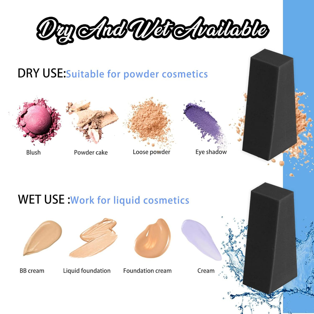 Teenitor 48 Pieces Cosmetic Makeup Sponges Wedges Beauty Blender Sponges, Small Triangle Makeup