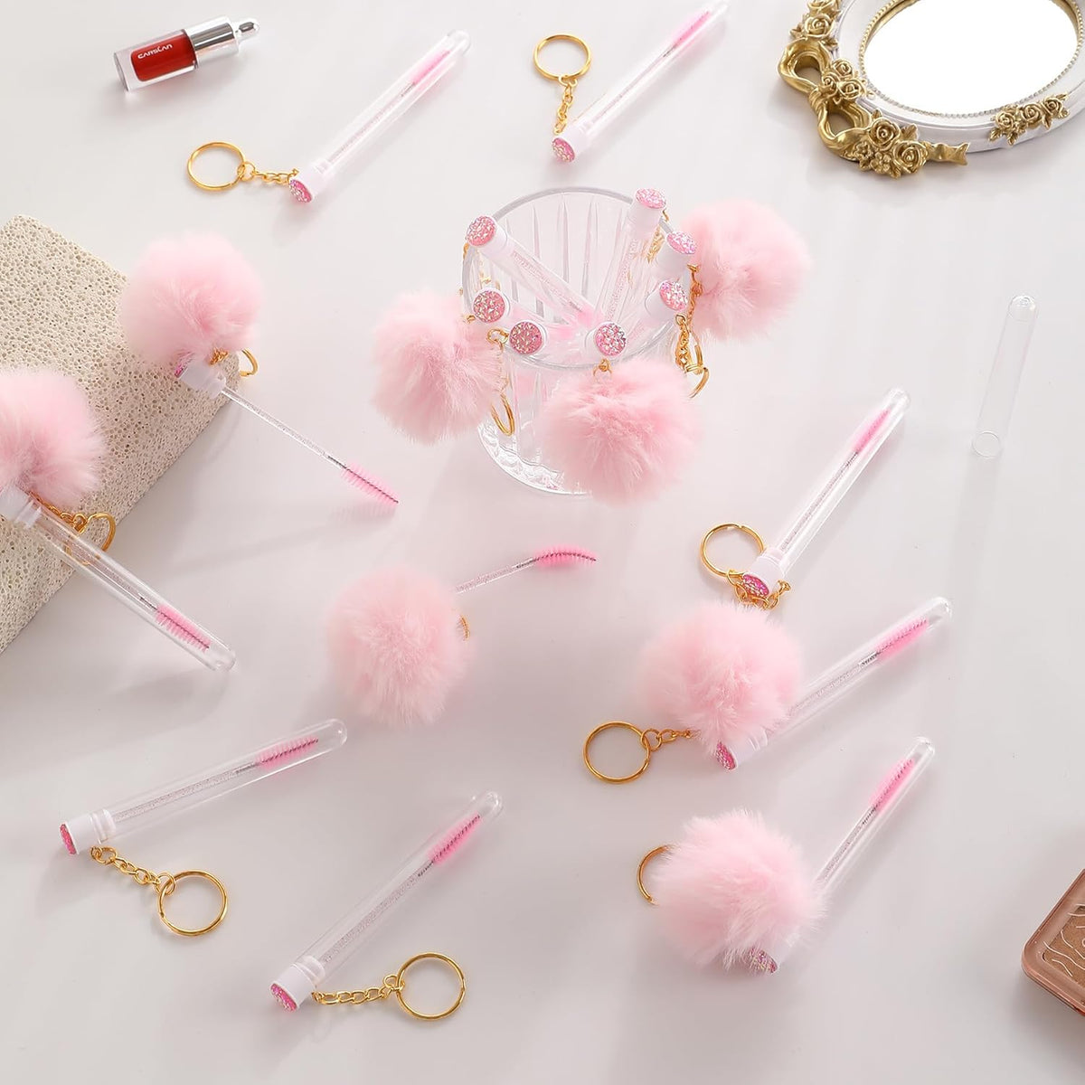 Upgrade 48 Pieces Disposable Mascara Wands Set,Include 24 Pcs Crystal Lash Spoolies Brush and 24