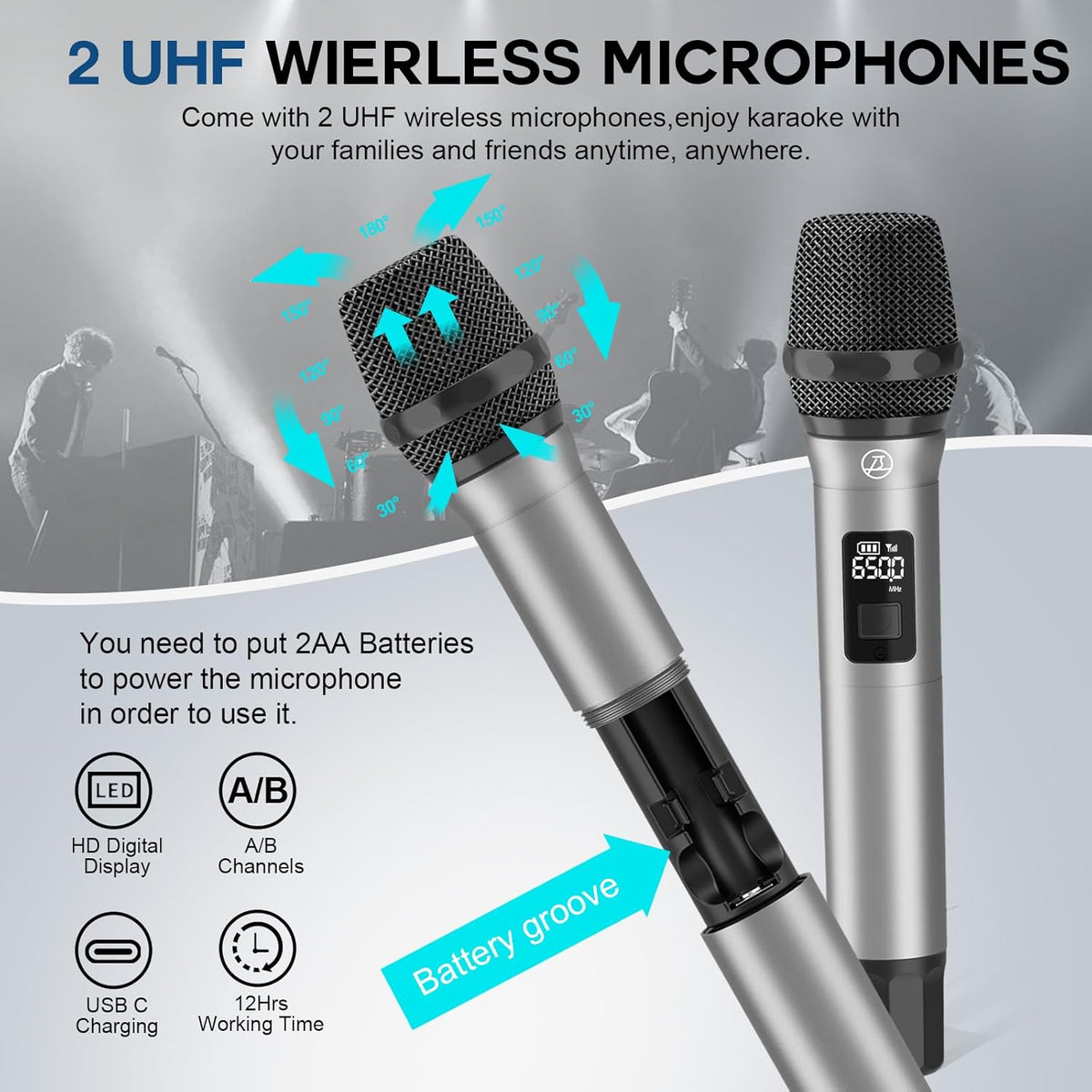 320W Peak Power Karaoke Machine with Rich Deep Bass for Adults Portable Bluetooth Singing PA