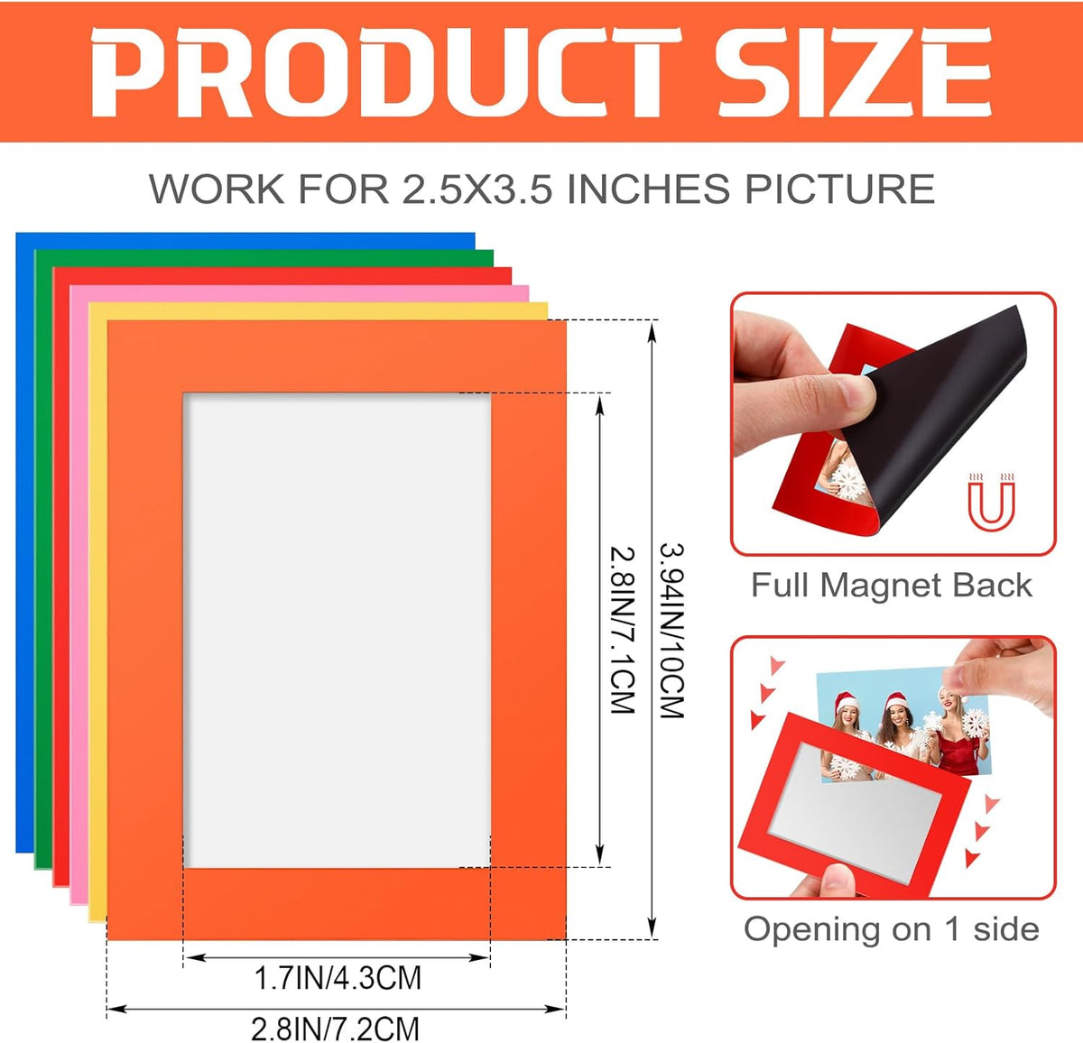Soaoo 60 Pcs Magnetic Picture Frames Wallet Size 2.5 x 3.5 Inches Reusable Magnetic Photo Sleeves