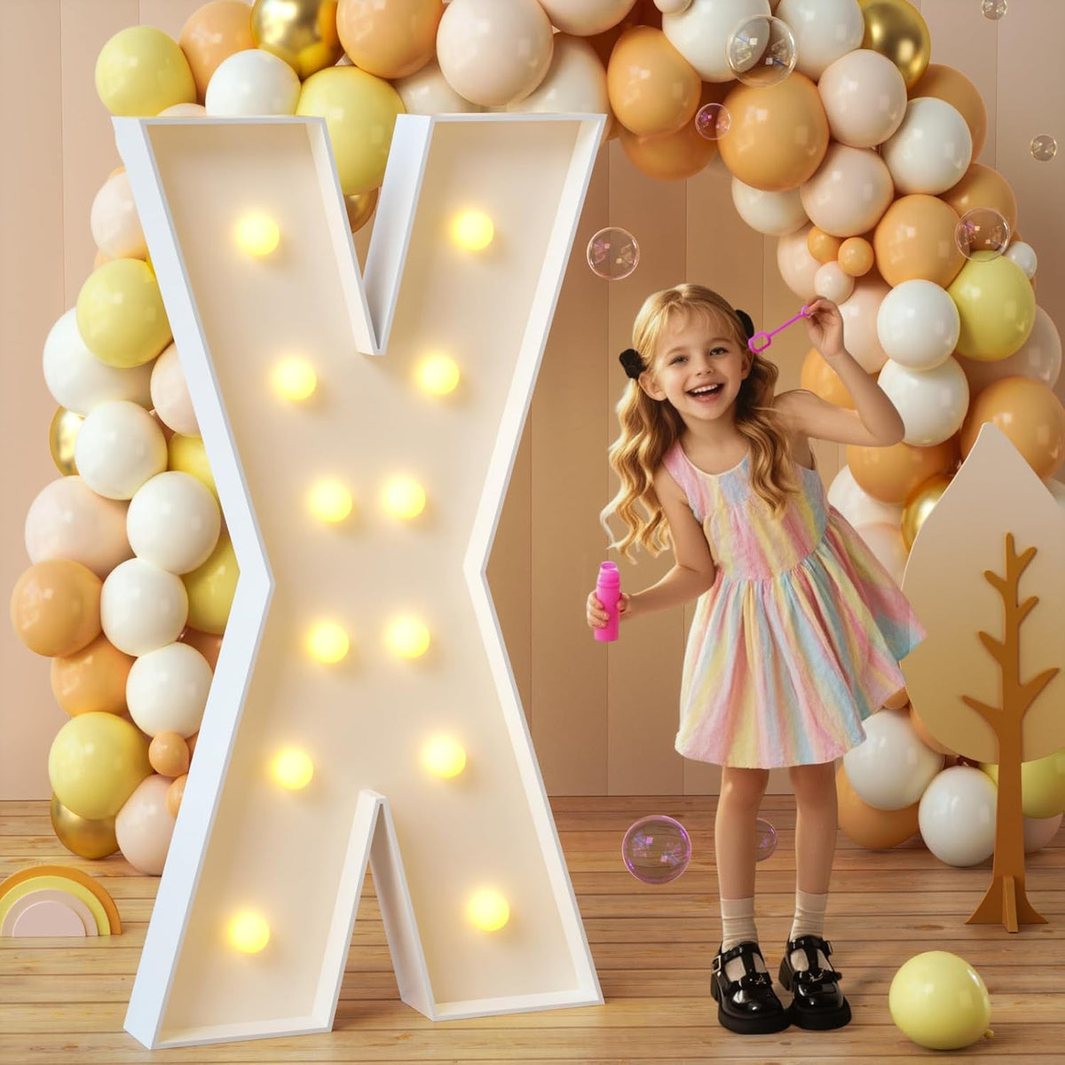 imprsv Marquee Light Up Letters, 4FT Mosaic Letters with Light for Baby Shower Graduation Party