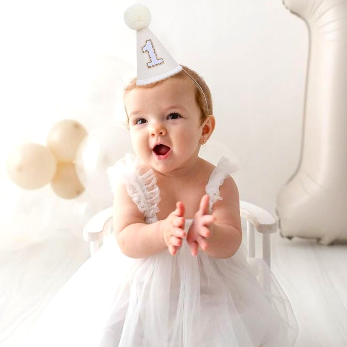 MAMUXI Natural Boho Birthday Hat - 1st Birthday Hat,Natural Boho First/1st Birthday