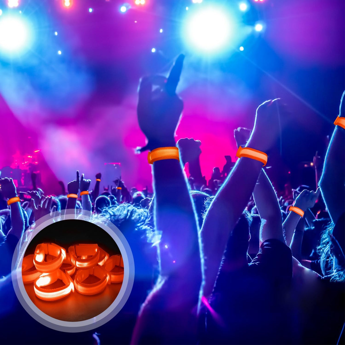 M.best 8pcs LED Light Up Bracelets Glow Flashing Wristbands Glow in The Dark Party Supplies for
