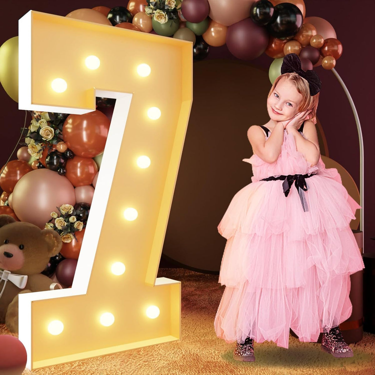 imprsv 4FT Marquee Numbers, Light Up Numbers 7 for 17th 70th Birthday Decorations, Large Light Up 7