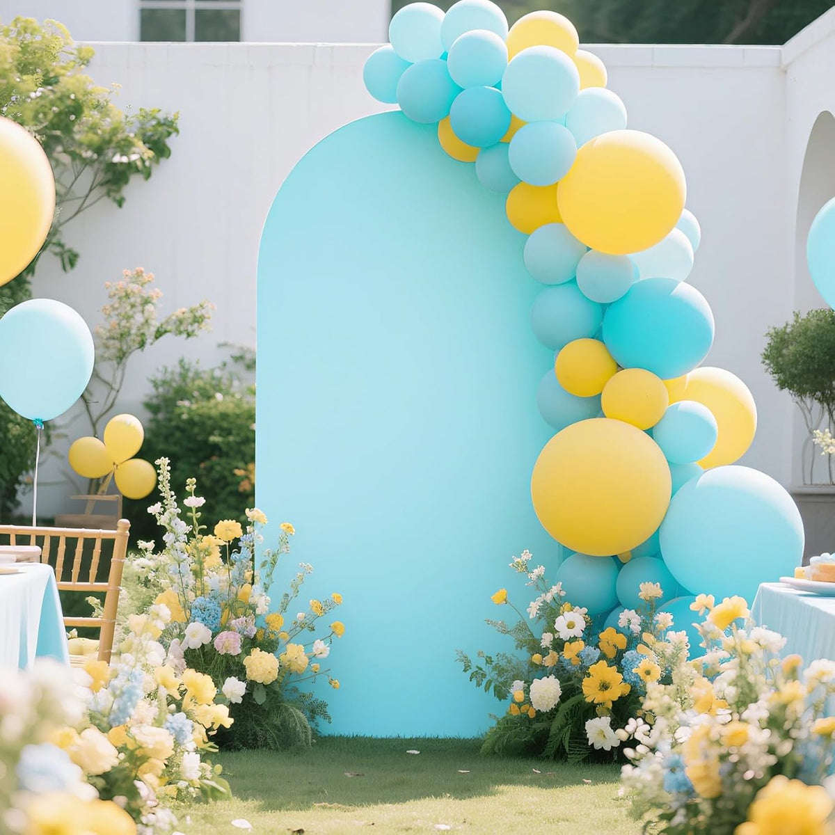 Ledido Wedding Arch Backdrop Cover 6FT Arch Covers Fitted Stretchy Spandex Round Top Stand Backdrop
