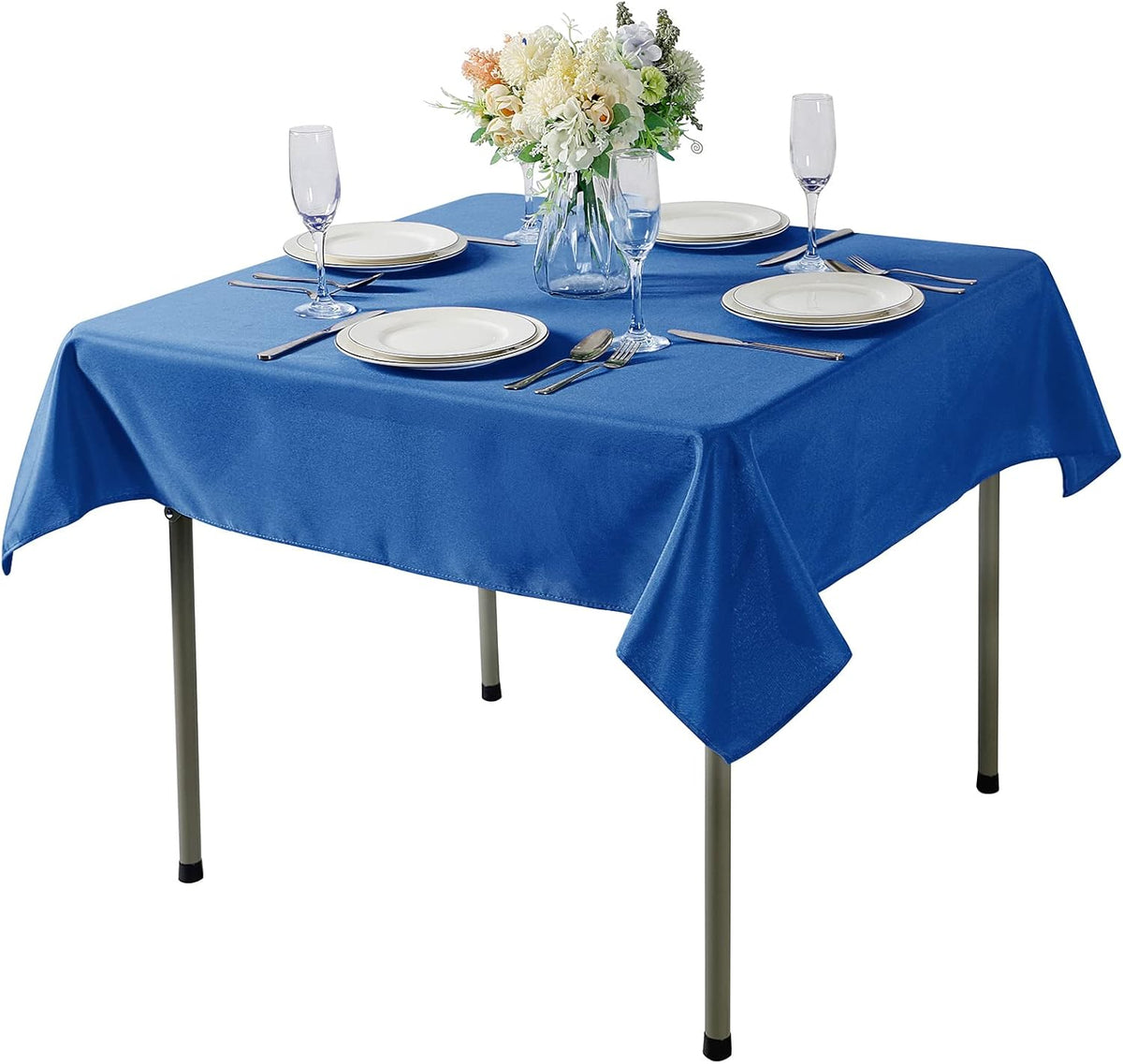Cupuamon Square Tablecloth 52x52 inch Washable Polyester Fabric Table Cloth for Wedding Party