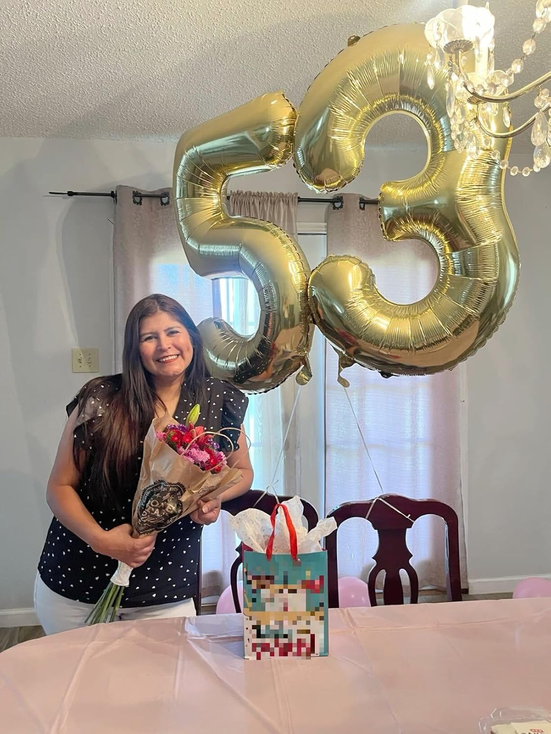 Large Champagne Gold 40 Inch Birthday Number 5 Balloon, Light Gold Five 5th 15 25 35 50 55 Birthday