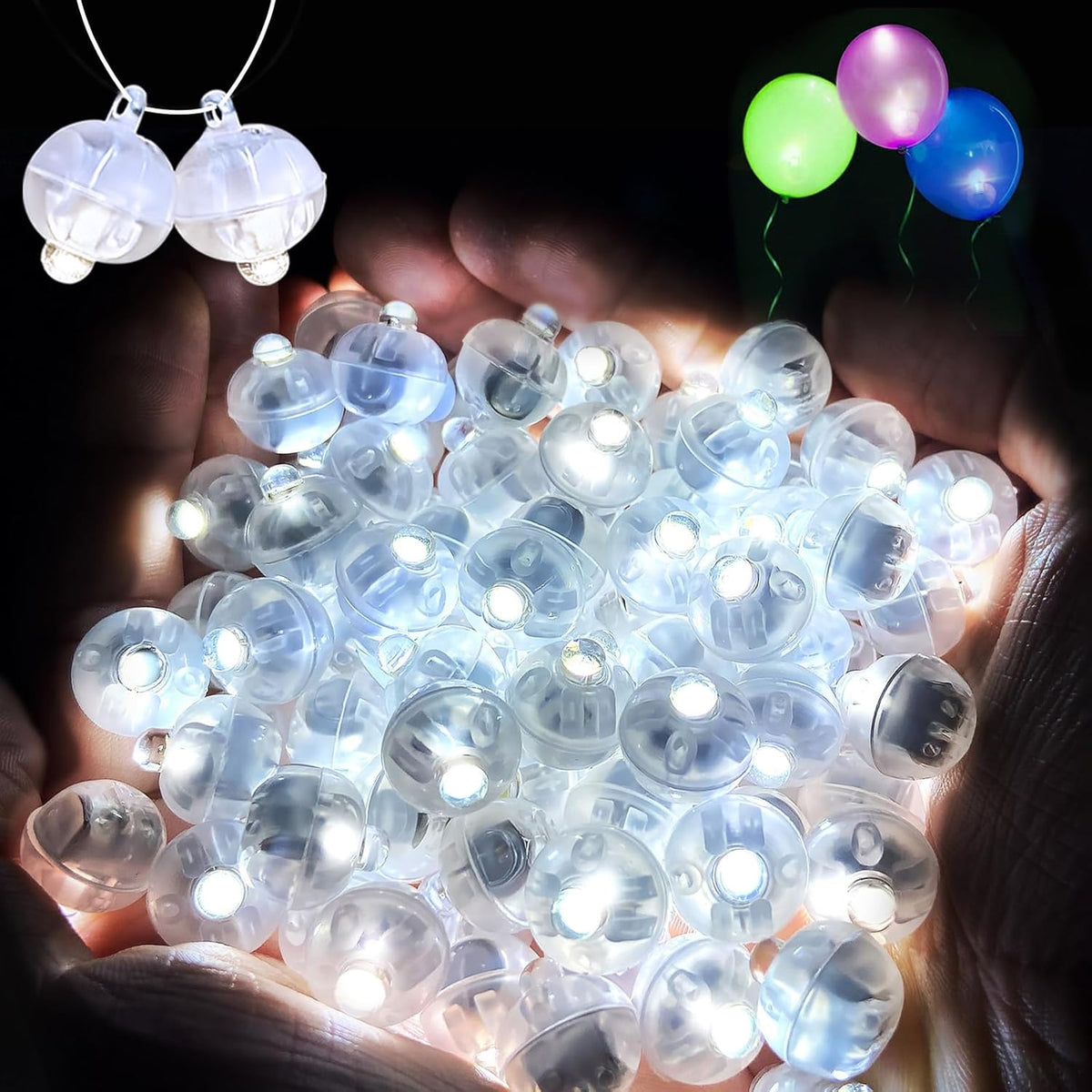 ZGWJ 200Pcs Mini Led Lights with Hooks,Led Balloons Light for Party Decorations, Paper Lantern