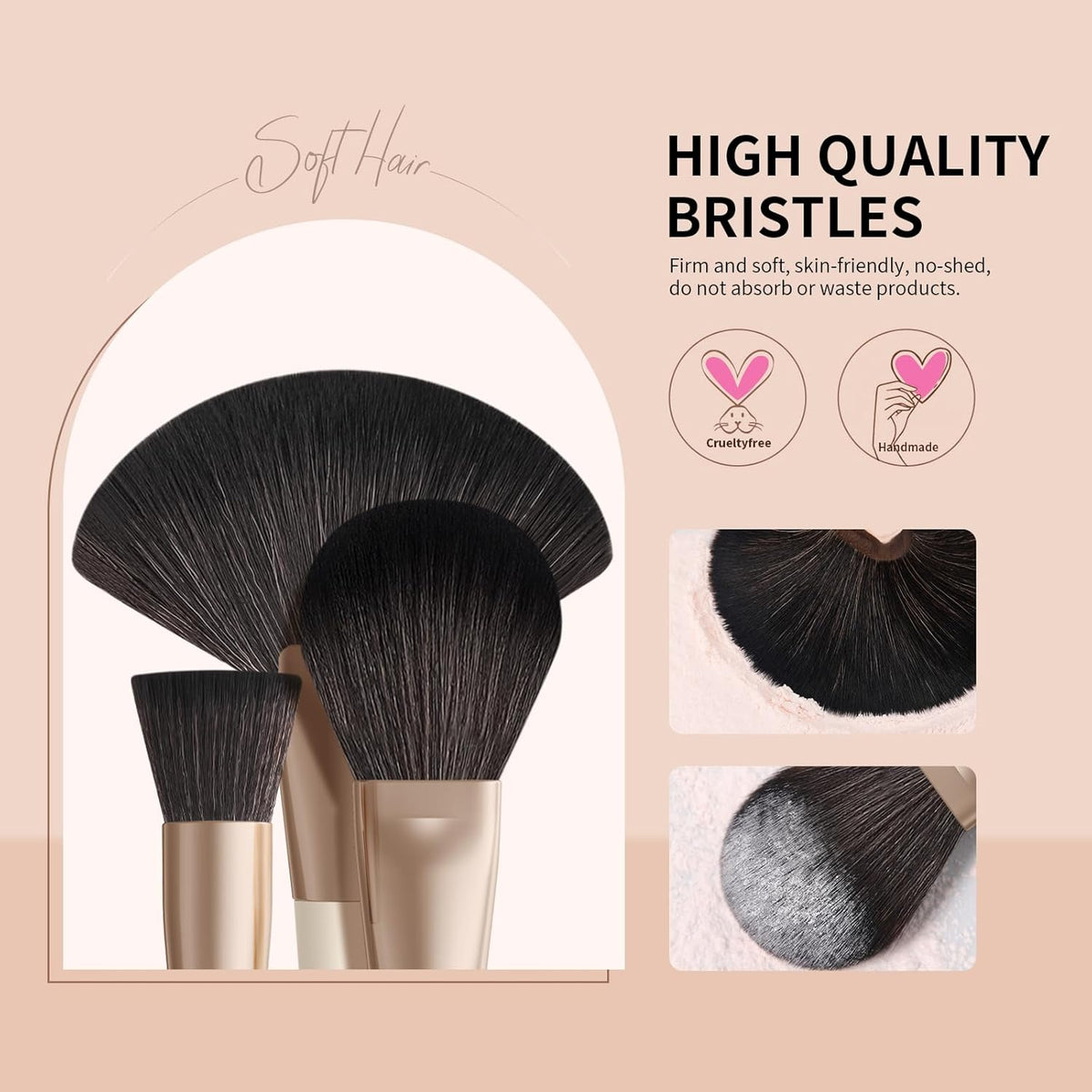 docolor Makeup Brushes Professional 30Pcs Make up Brushes Set Premium Synthetic Kabuki Foundation