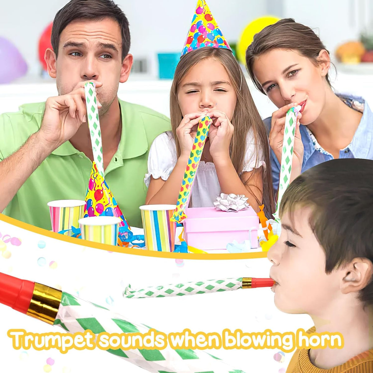 LovesTown 40PCS Party Blowers, Colorful Birthday Noisemakers Birthday Blow Horns Party Whistles New