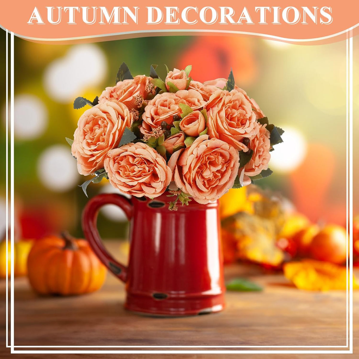 8 Bundles Artificial Peonies Flowers Boho Faux Flowers Arrangements Artificial Centerpiece Spring
