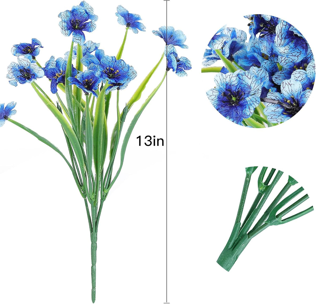 AmyHomie 20 Bundles Artificial Flowers for Outdoor UV Resistant Faux Flowers No Fade Fake Plastic