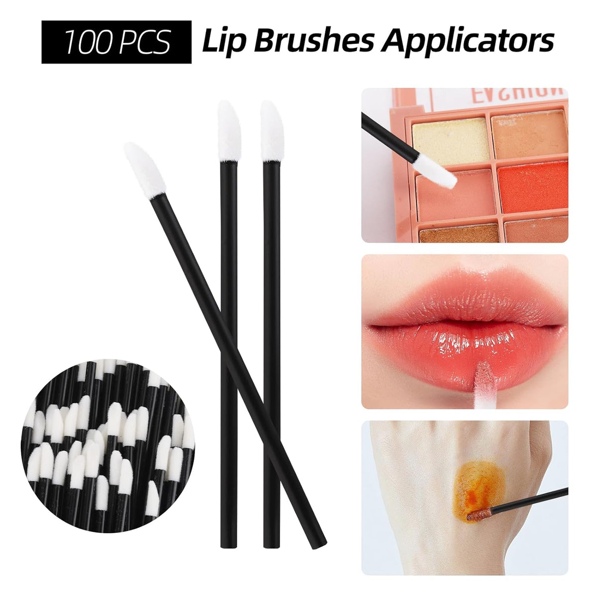 300 Pcs Spoolies Mascara Wands and Lip Brushes and Micro Swabs Applicator Disposable Eyelash