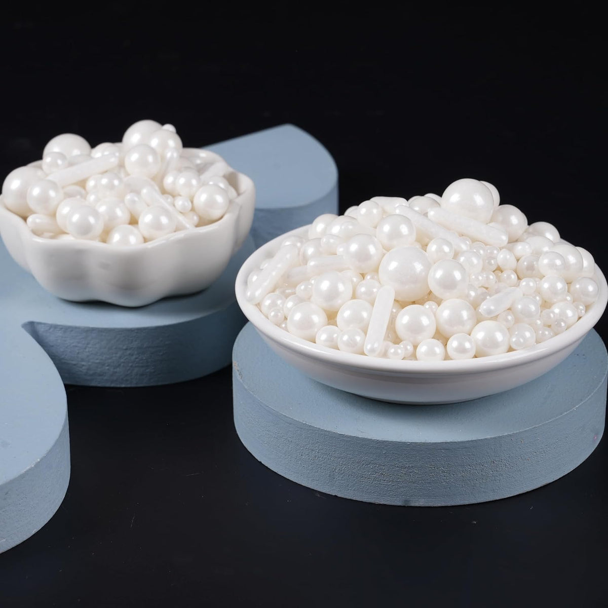 Kasvan White Mix Sugar Sprinkles - Edible Candy Pearls with 4-Claw Sprinkle Pen,118g/4.16 Oz, Gift
