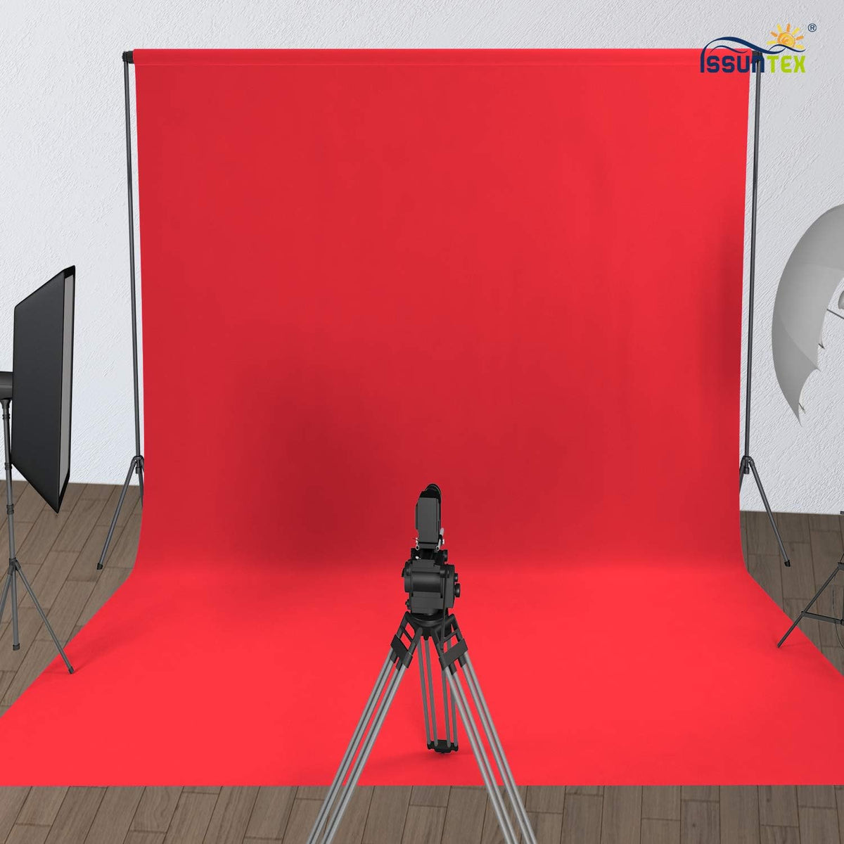ISSUNTEX 5X7 ft Background Muslin Backdrop, Photo Studio, Collapsible High Density Screen for Video