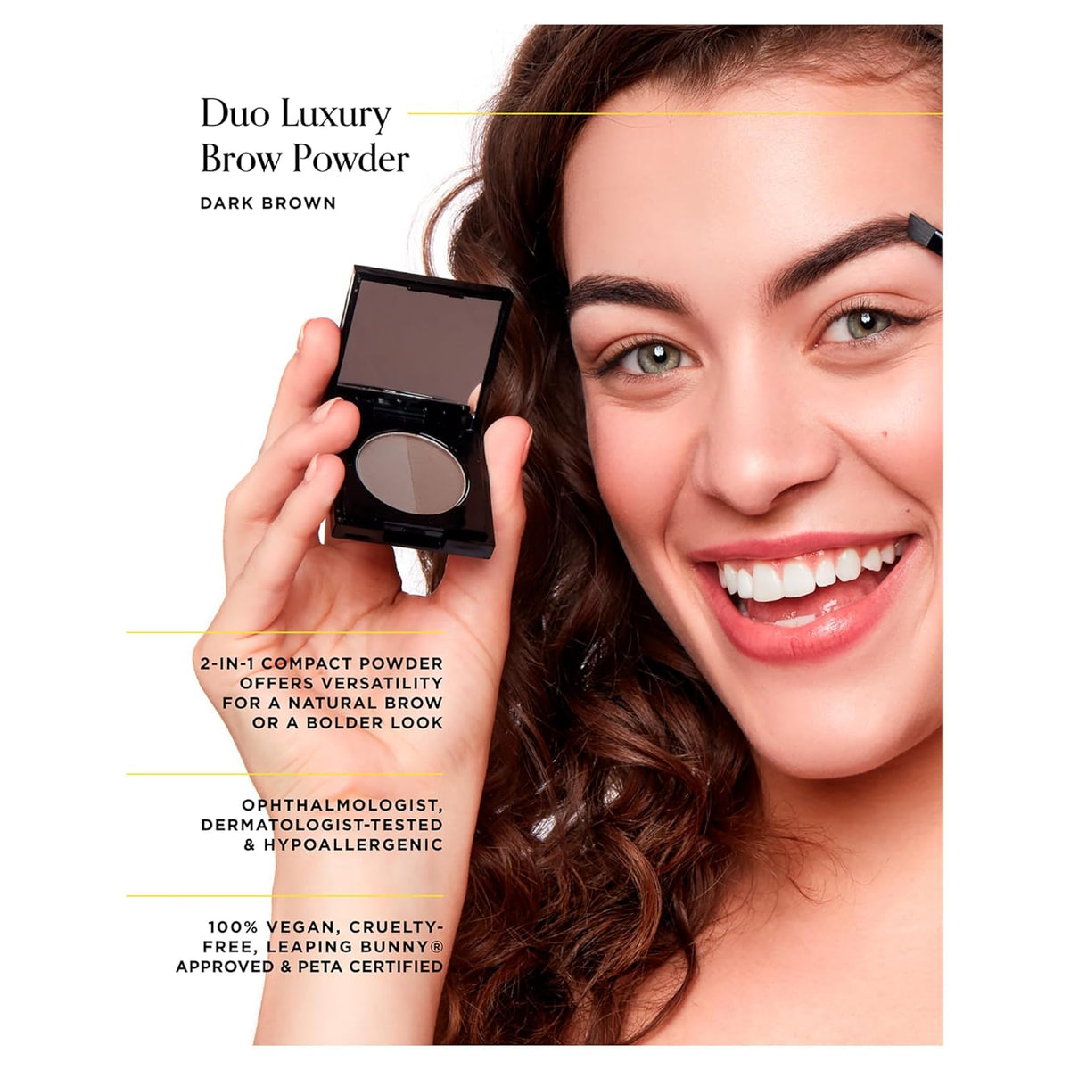 Arches and Halos Duo Luxury Brow Powder - Eyebrow Shaper and Color - Powder Compact with 2 Neutral