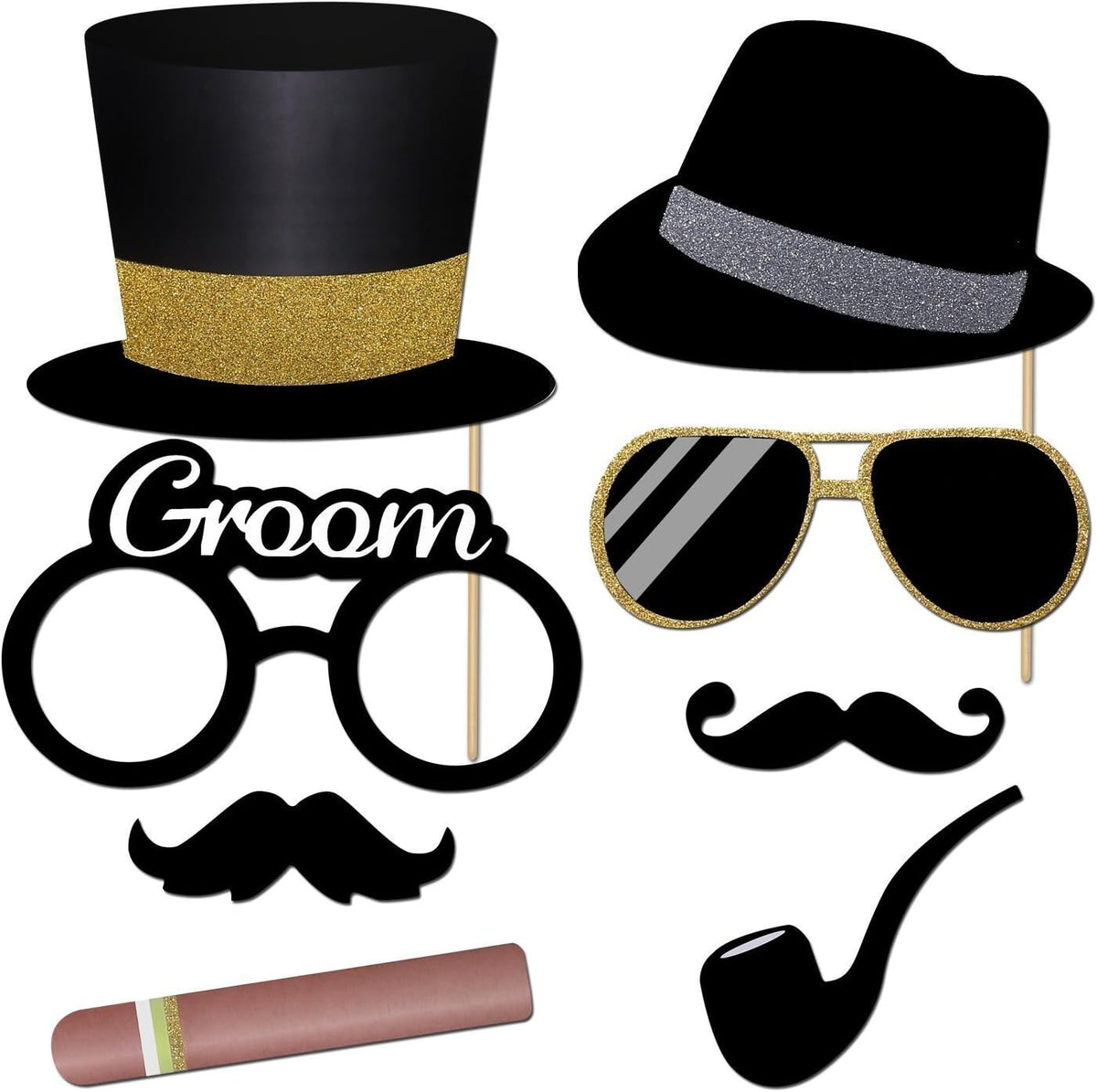 52pcs Wedding Photo Booth Props, Bachelorette Party Photo Booth Prop Kit for Bridal Shower