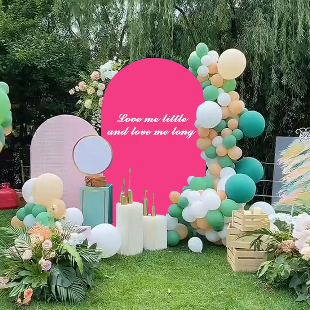 Hot Pink 7.2ft Arch Backdrop Cover - Round Top Chiara Double Sided for Wedding, Baby Shower
