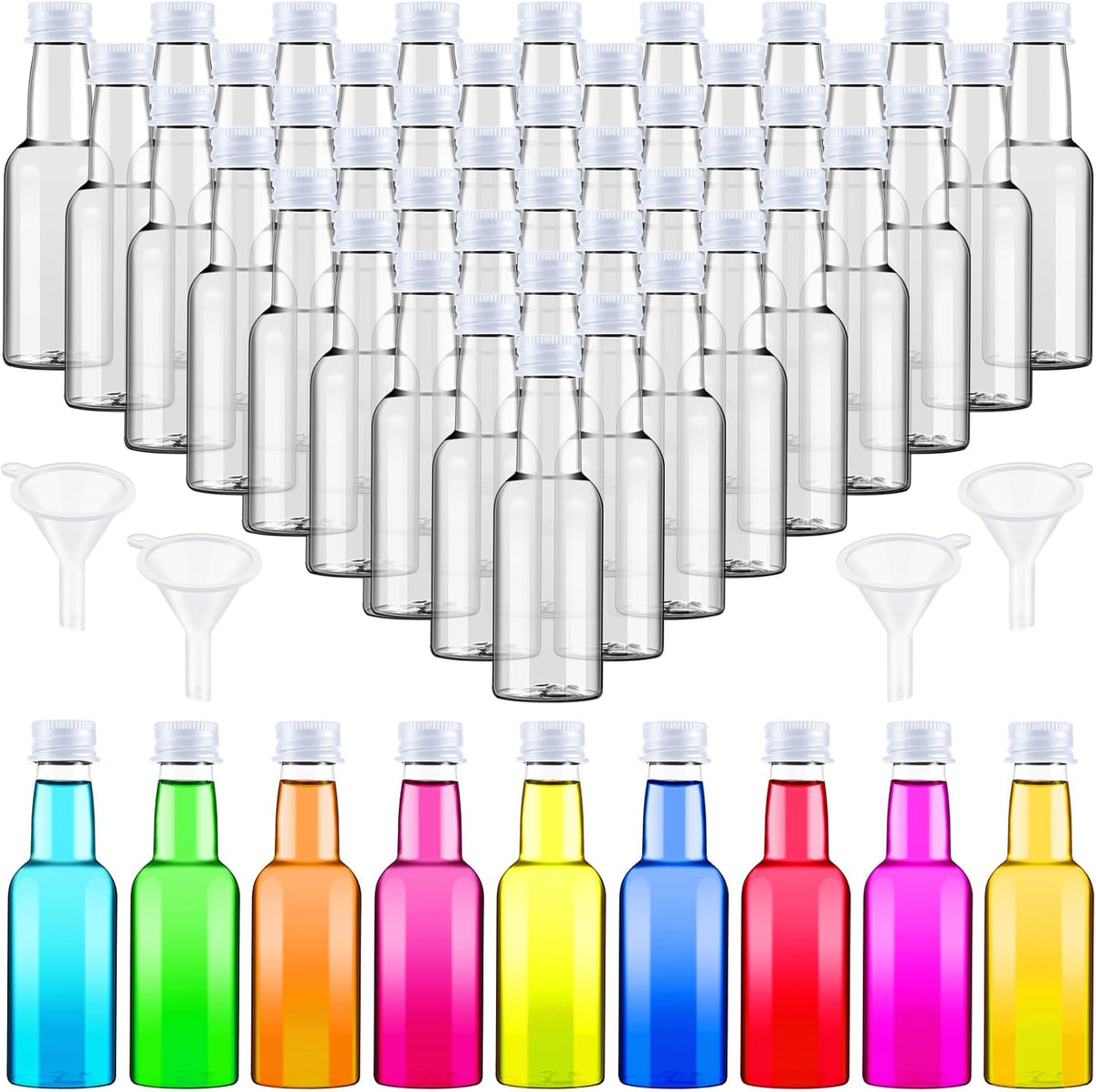 Tessco 100 Pcs Mini Liquor Bottles Plastic Mini Salad Dressing Bottle Christmas Small Shooter