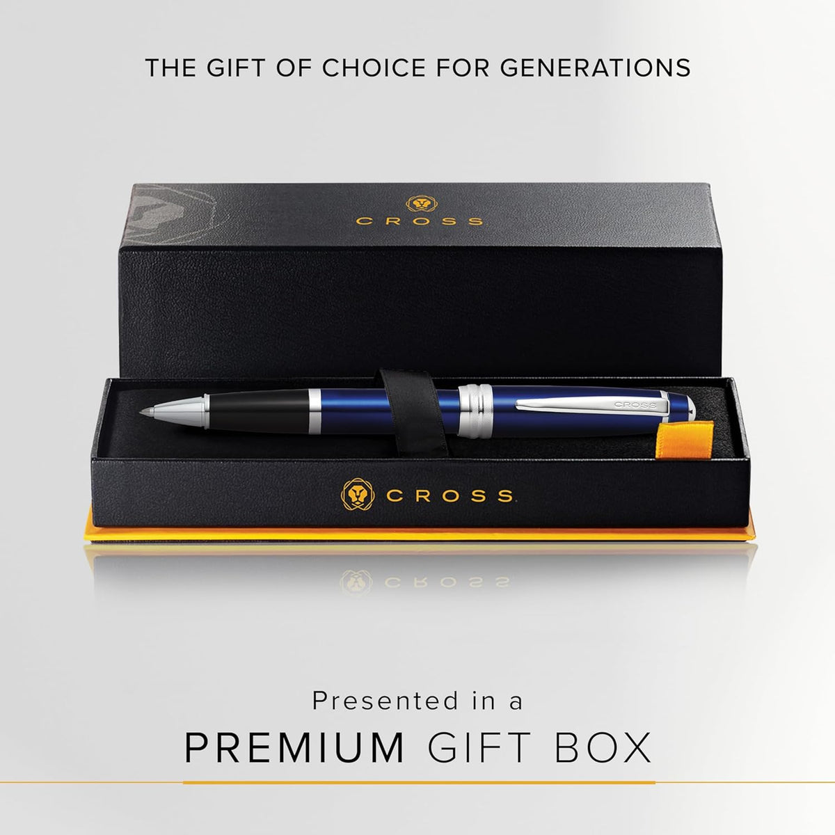 Cross Bailey Refillable Rollerball Pen Presented in a Premium Gift Box - Medium Point, Black Ink