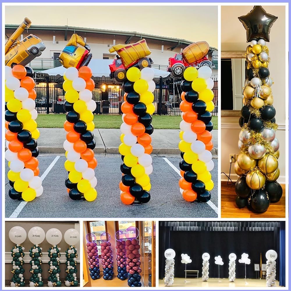 Balloon Columns Stand Set of 4, 7 Feet Telescoping Ballon Arches Stands with Bases for Floor