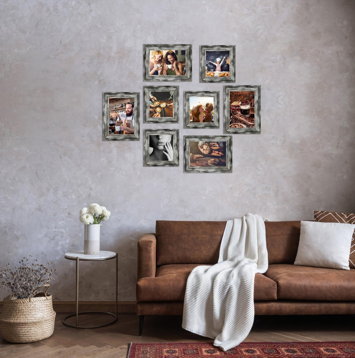 5x5 Picture Frame with Real Glass, 4 set Ornate Vintage Picture Frames for Wall or Tabletop