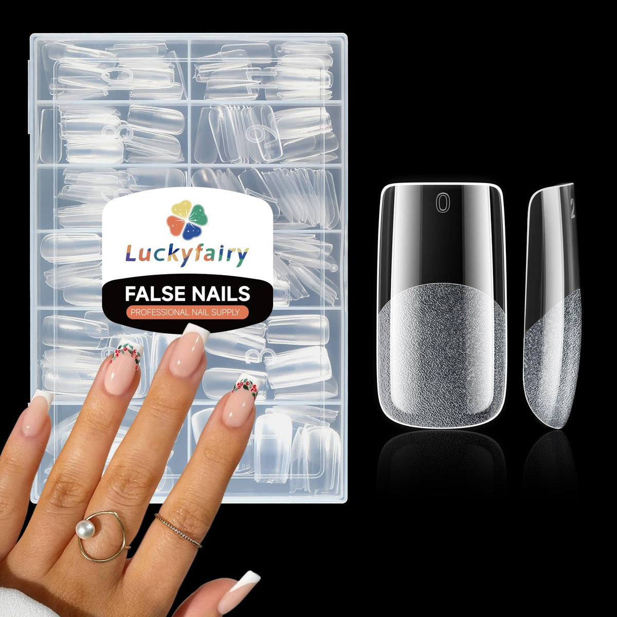 Medium Square Nail Tips, 240pcs Soft Gel Pre-Shaped Acrylic Fake Nails, Half Matte Full Cover Clear