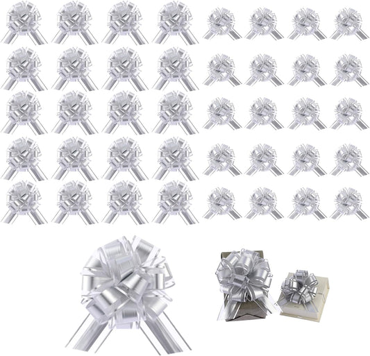 40 Pieces 6 Inches and 3 Inches Pull Bow Wrapping Pull Bow Ribbon Pull Bows for Wedding