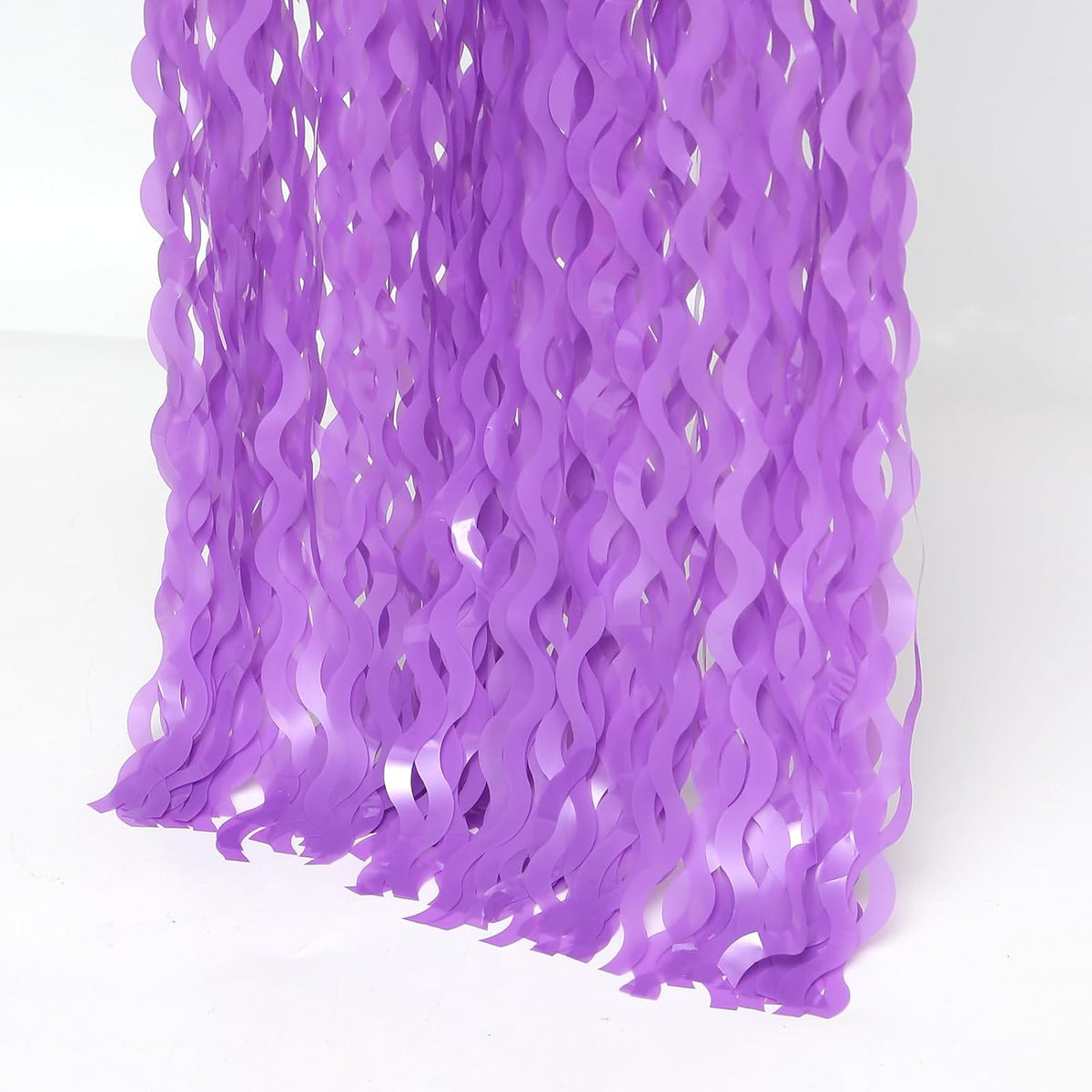 4 Pack Wavy Purple Metallic Tinsel Foil Fringe Curtains - 3.3x6.6 Feet Party Streamer Halloween