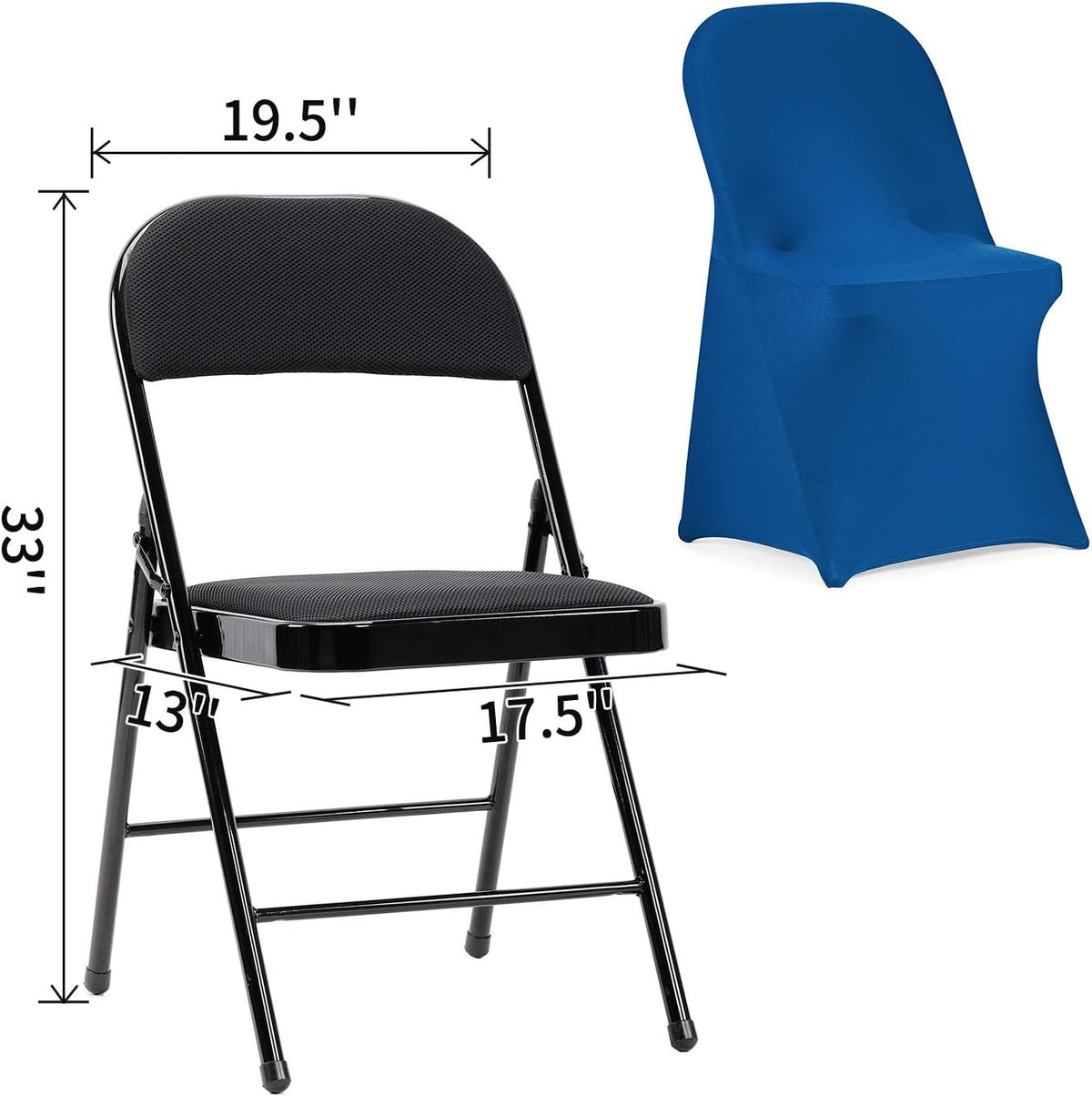 Peomeise Stretch Spandex Folding Chair Cover for Wedding Party Dining Banquet Event (Classic