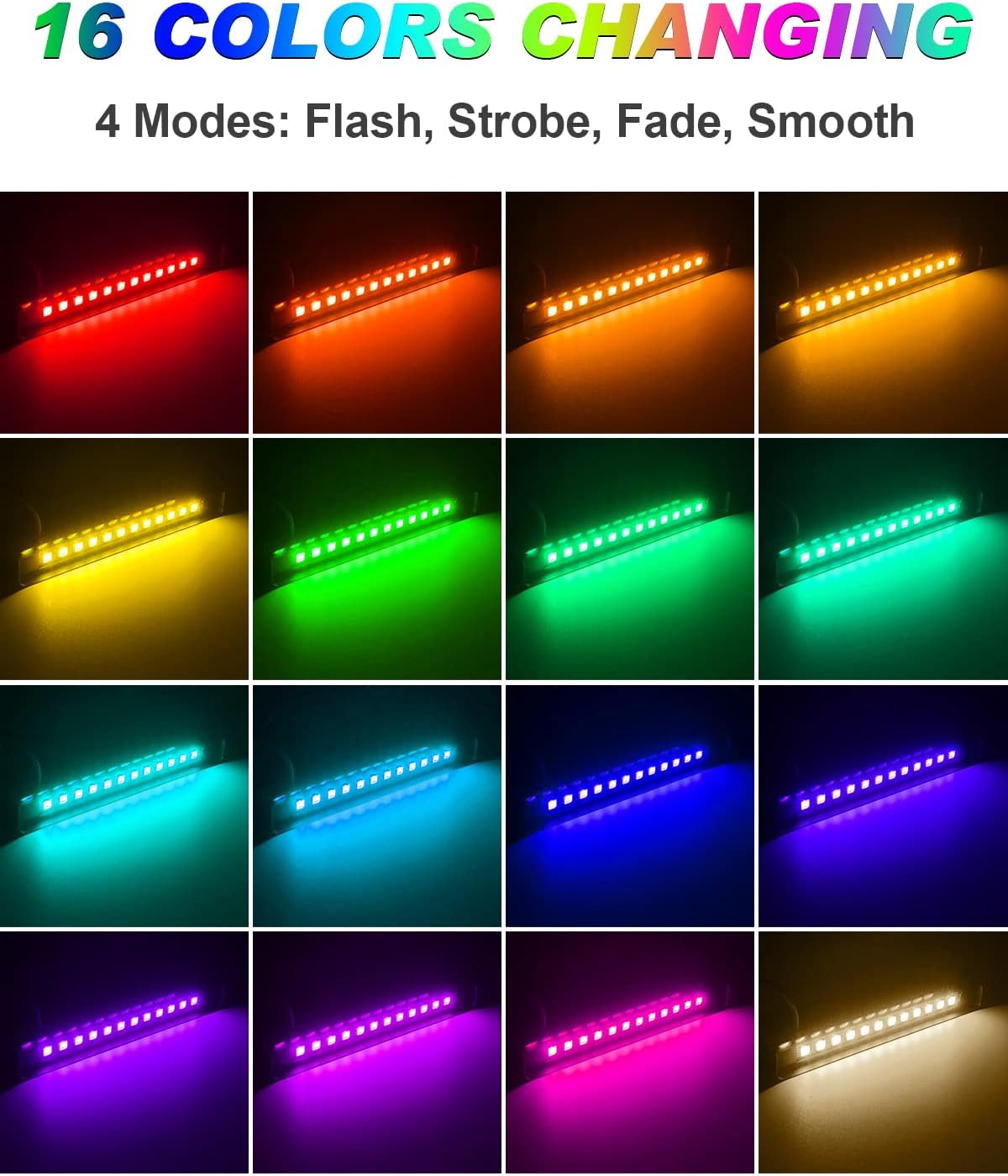 5W RGB Retaining Wall Lights 7 inch LED Hardscape Lighting Color Changing Low Voltage Landscape