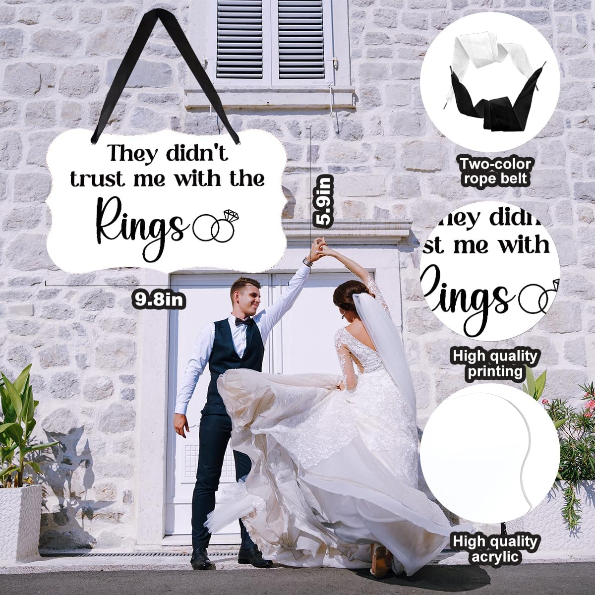 Acrylic Wedding Sign, Ring Bearer Sign, for Rustic Wedding Decor Signs, Acrylic Wall Art With