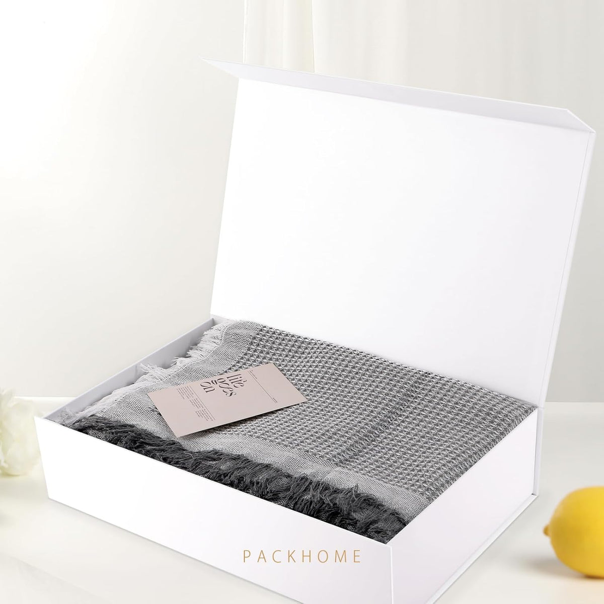 PACKHOME 6 Extra Large Gift Boxes 17.5x11.3x4.3 Inches, Sturdy Shirt Boxes with Magnetic Lids for