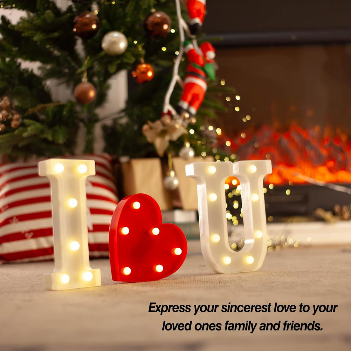 LED Marquee Letter Lights, Light Up Letters Marquee I Love U Sign, Decorative LED Alphabet Lamp