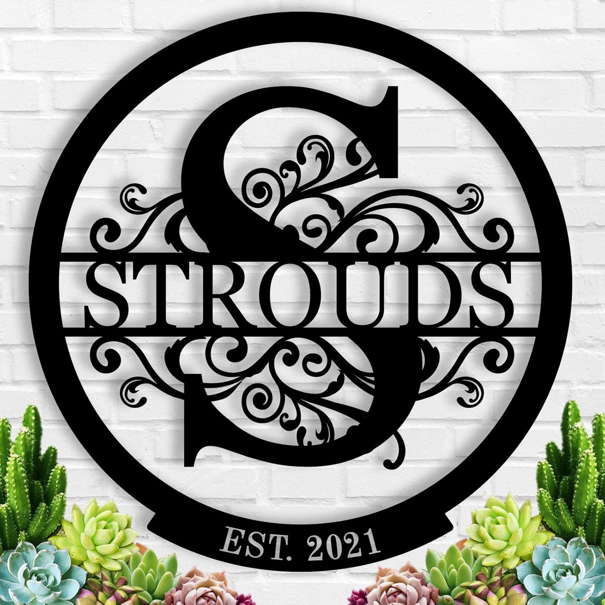 Personalized Metal Signs |Custom Monogram Name Sign | Wedding Gifts for Couples 2025 | Outdoor Wall