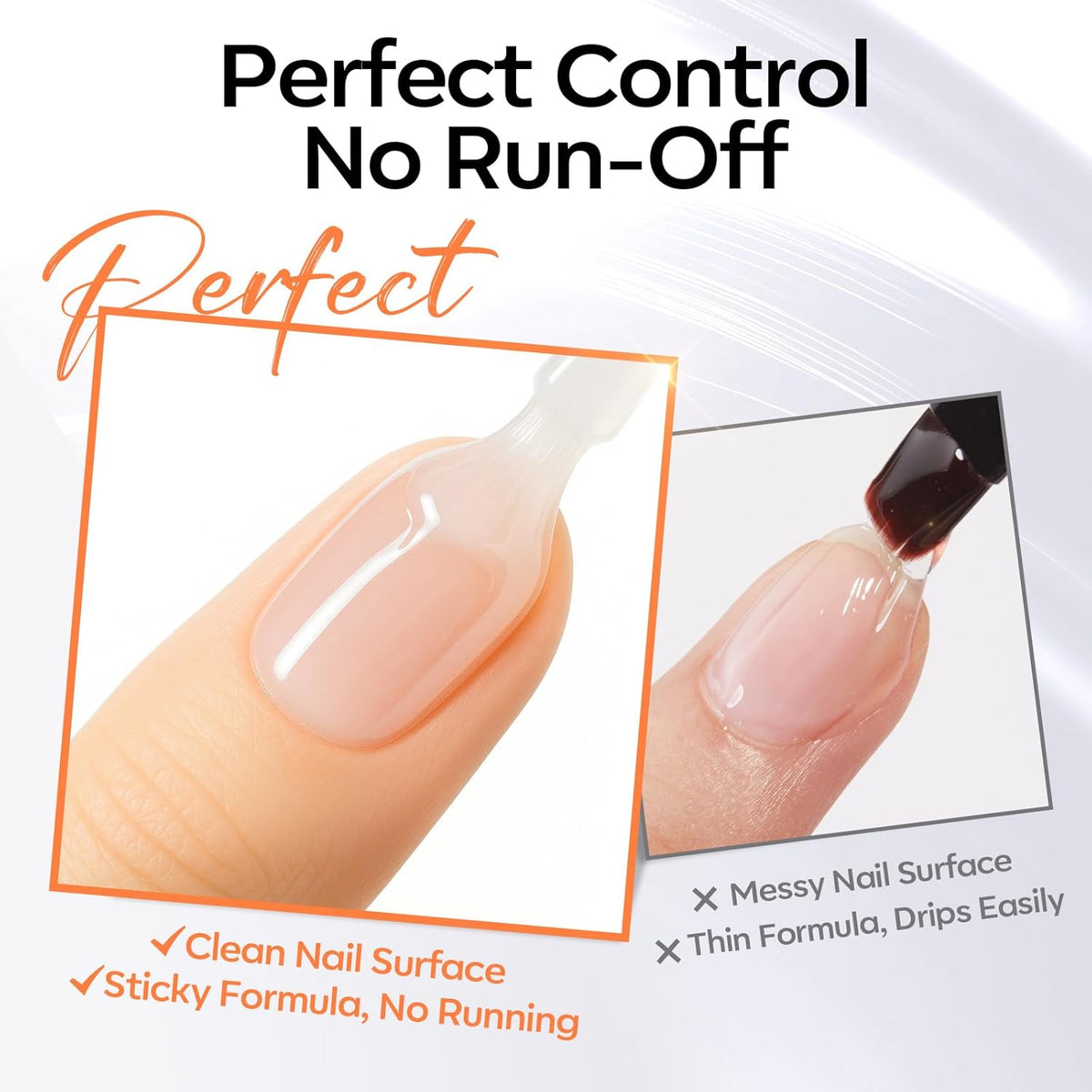 Modelones Gel Top Coat and Upgrade Silky Base, 2 Pcs 15ml Base and Top Coat Set Clear No Wipe
