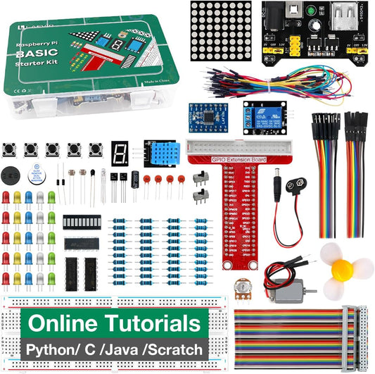 LAFVIN Basic Starter Kit for Raspberry Pi Development Board Breadboard LCD1602 Module Python C Java