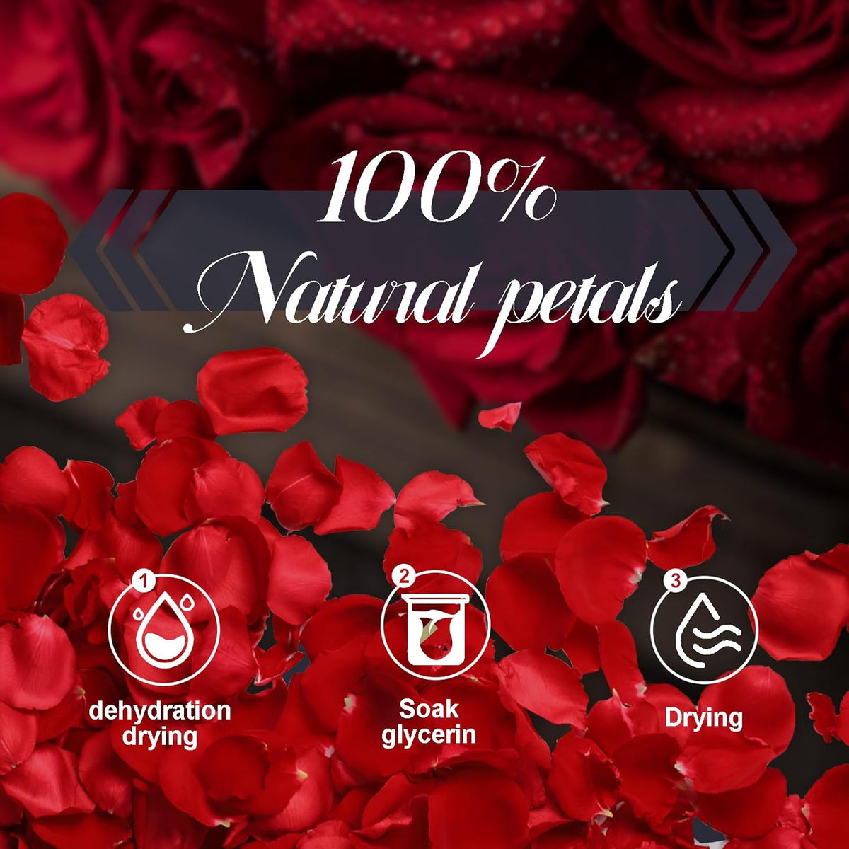 3.5 Oz Dried Rose Petals Wedding Biodegradable Petals, Natural Preservation Real Flower Petals