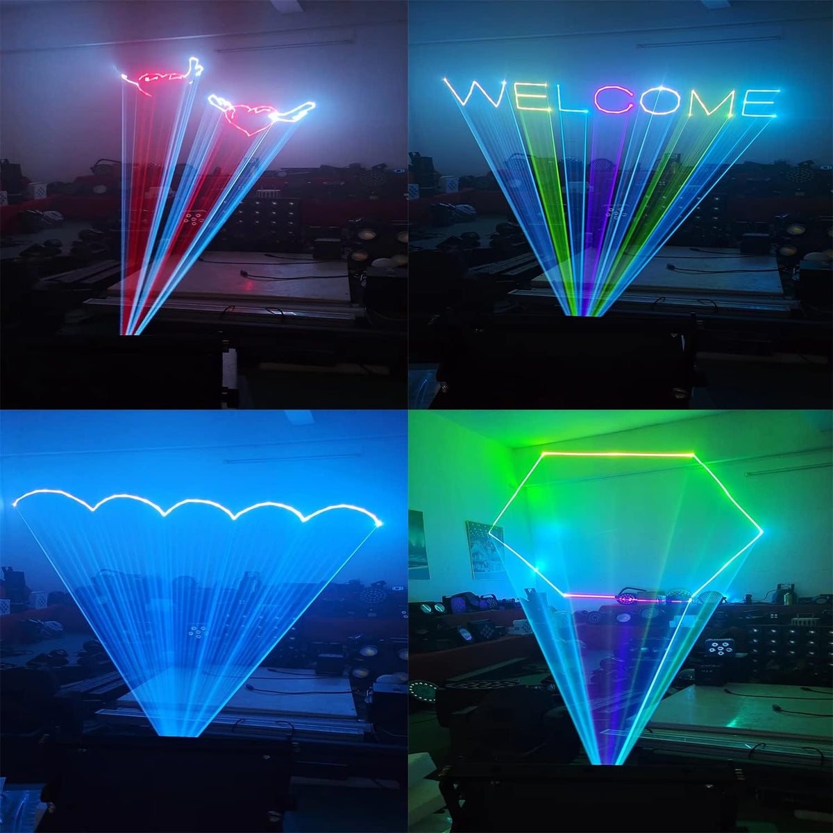 JUNMAN 5W RGB Full Color Animation Stage Effect Light DJ Disco Stage Beam Lights for Party Wedding