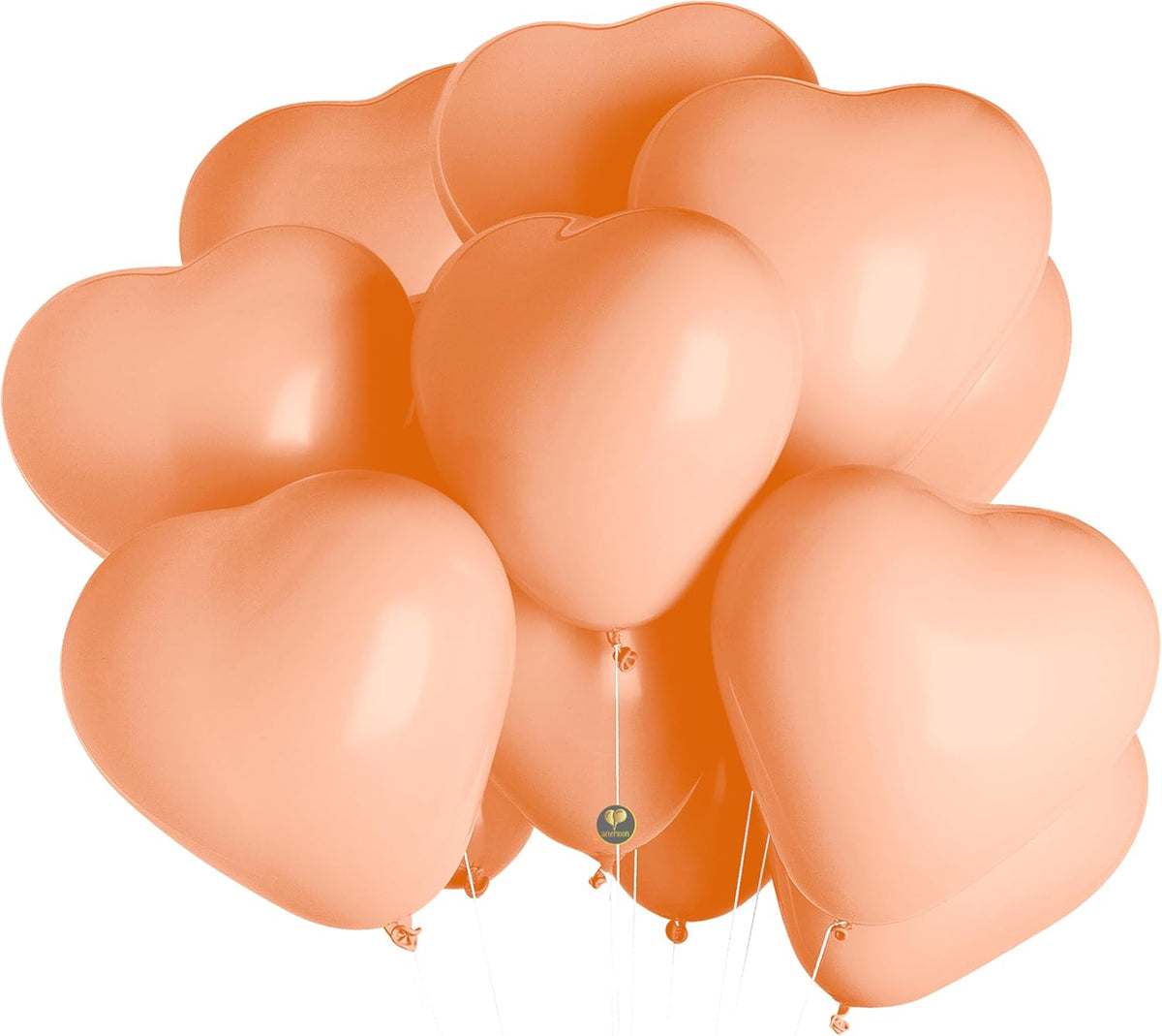 AFTERLOON® Biodegradable Balloons 24 pcs Pastel Peach 10 Inch Heart Shaped, Thickened Extra Strong
