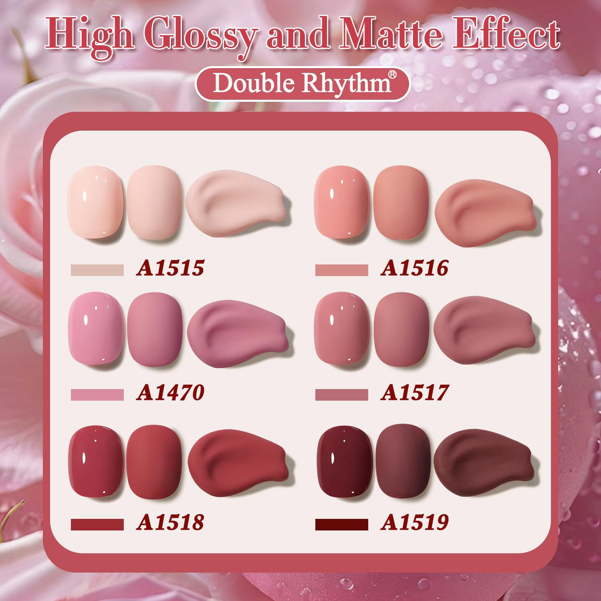Double Rhythm 6 Pcs 15 ML Gel Polish Set Same Color Same Bottle Soak Off Gel Polish Kit Nail Art